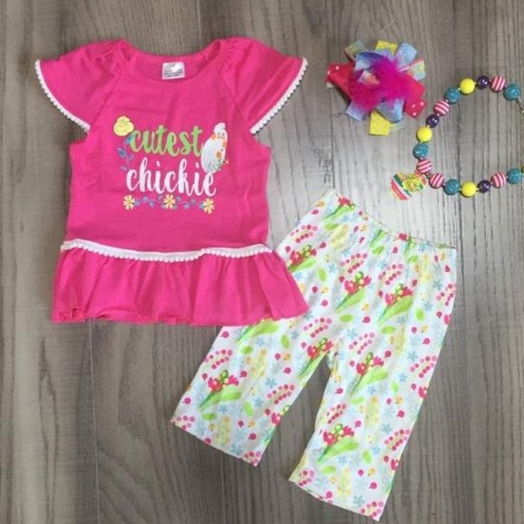 Boutique Easter Chick Girls Outfit Set